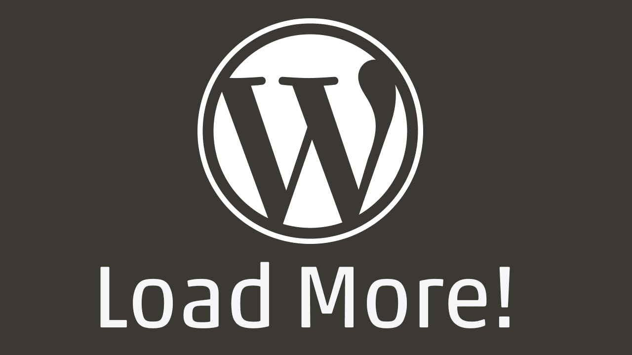 Wordpress Logo mit Unterzeile "Load More!"