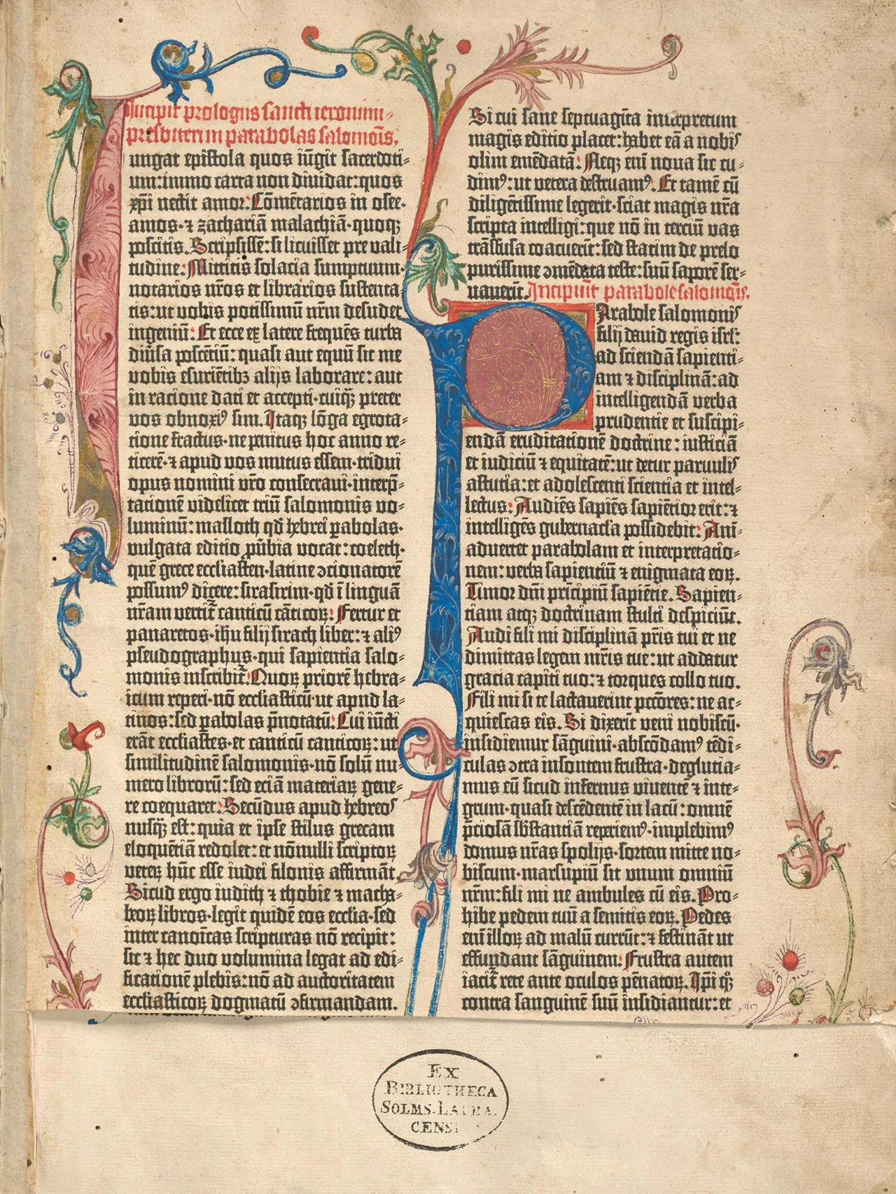 Beispielseite der Gutenberg Bibel von 1453