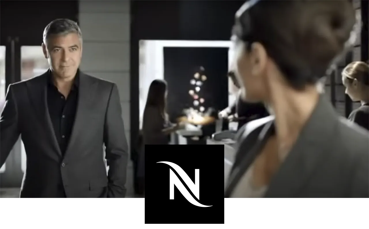 Screenshot der TV-Werbung von Nespresso mit George Clooney